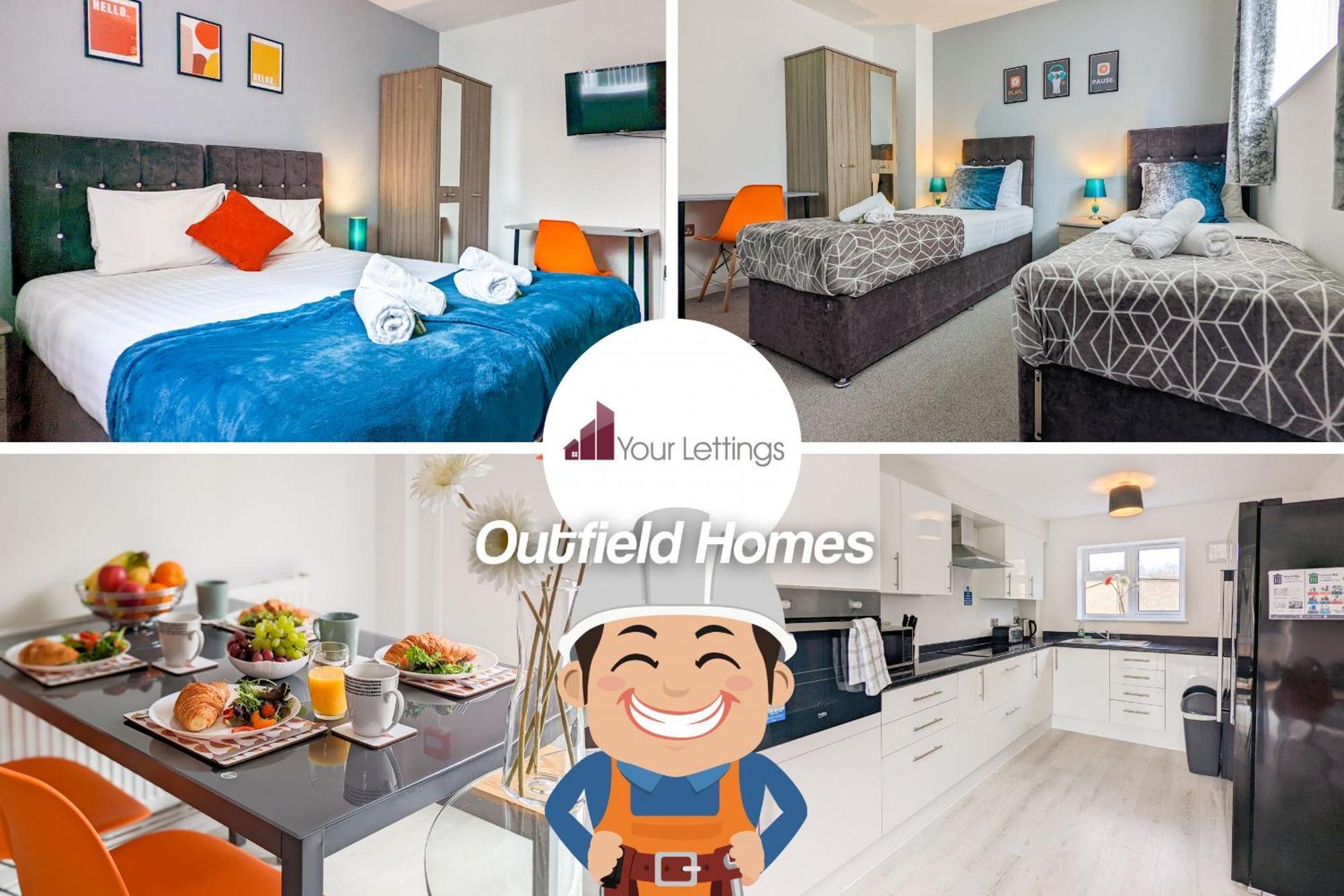 Outfield Homes: 5-Bedroom Contractor House with Wi-Fi Peterborough Exterior photo